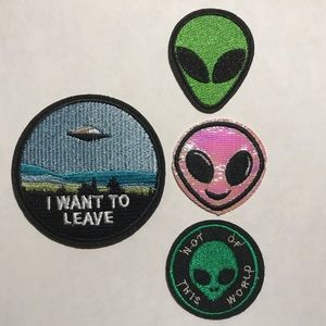 Alien iron on patches